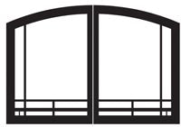 Arch Doors for 32" Fireplace Black Mission