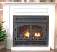 26" Vail VF Fireplace w/Mantel Millivolt, NG, White