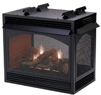 36" Vail VF See-Thru Fireplace milvolt*w/ceramic brk linr  LP