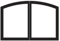 Arch Doors for 32" Fireplace Black