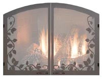 Leaf Arch Doors for 32" Firepl Pewter
