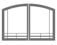 Mission Arch Doors for 32" Fireplace, Stainless Steel