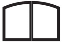 Arch Doors for 36" Fireplace Black