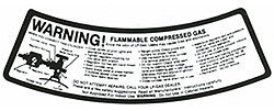 DECAL-VINYL LP CYL WARNING BLACK ON WHITE 5" X 1.5"