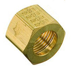 NUT-COMPRESSION 1/4" BRASS