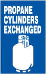 SIGN-METAL PROPANE EXCHANGE WHITE ON BLUE 2FACE 2' X 4'
