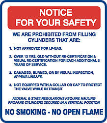 DECAL-VINYL NOTICE FOR YOUR RED/BLUE ON WHITE 12" X 12.25"