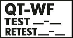 DECAL-VINYL QT-WF TEST BLACK ON WHITE 10.25