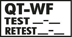 DECAL-VINYL QT-WF TEST BLACK ON WHITE 10.25" X 6"