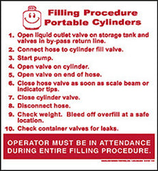 DECAL-VINYL FILLING PROCEDURE PORT CYL RED ON WHITE 11" X 12