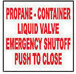 DECAL-VINYL CONTAINER EMER PUSH TO CLSE RED/WHTE 12