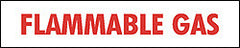 DECAL-VINYL FLAMMABLE GAS 6" LTRS RED ON WHITE 30" X 8"