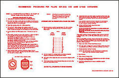 DECAL-VINYL NPGA FILL PROCEDS RED ON WHITE 8" X 3.5"