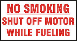 DECAL-VINYL NO SMOKING SHUTOFF MOTR 6