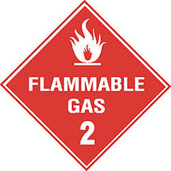 DECAL-VINYL DOT DIAMOND FLAMMABLE GAS WHITE ON RED #2