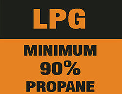 DECAL-VINYL LPG MIN 90%/2% ORANGE/BLACK 3" X 2.5"