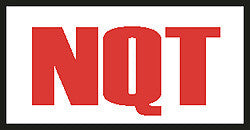 DECAL-VINYL NQT RED ON WHITE 6.5" X 2.75"