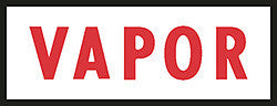 DECAL-VINYL VAPOR LABEL RED ON WHITE 4